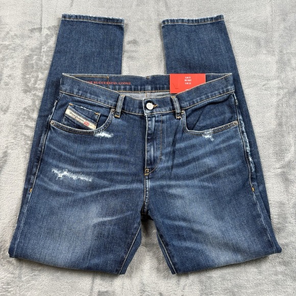 Diesel Mens Jeans 2019 D-Strukt Slim Leg Dark Wash Blue Size 29x30 NWT